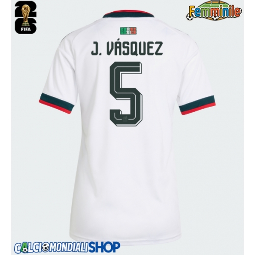 Maglie da calcio Messico Johan Vasquez #5 Seconda Maglia Femminile Mondiali 2026  Manica Corta